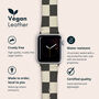Y2k Black Check Vegan Leather Apple Watch Band, thumbnail 2 of 6