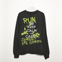 Keep Calm Run Zombies Women’s Halloween Sweatshirt, thumbnail 1 of 1