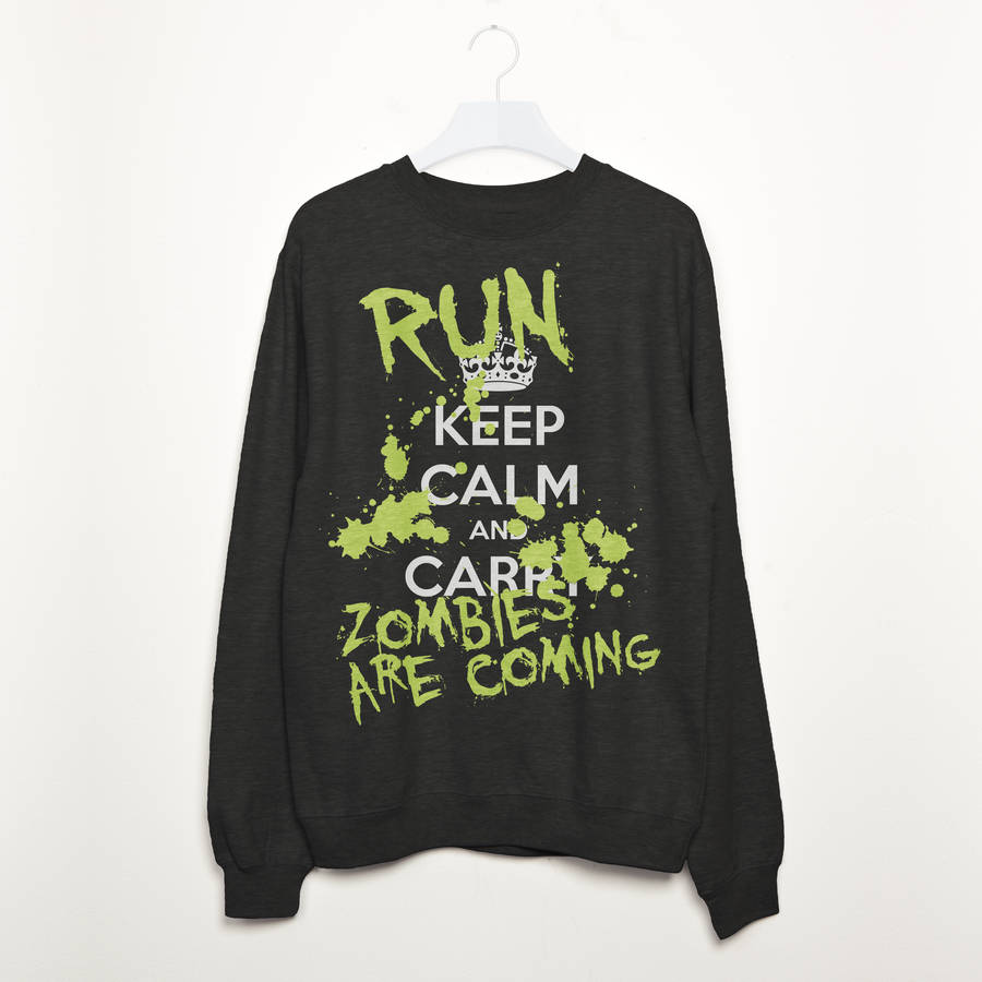 Keep Calm Run Zombies Women’s Halloween Sweatshirt