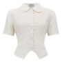 Andrea Blouse In Cream Vintage 1940s Style, thumbnail 1 of 2