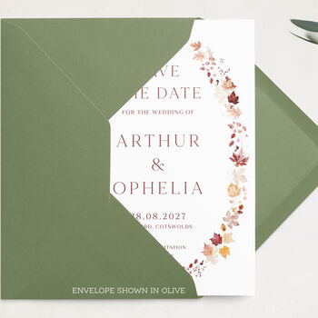 Autumn Wedding Save The Date Cards, 3 of 5