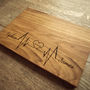 Two Hearts Personalised Oak Serving Cutting Board, thumbnail 3 of 4