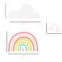 Rainbow And Cloud Fabric Wall Stickers, thumbnail 3 of 5