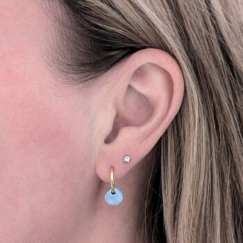 Blue Opal Teardrop October Birthstone Earrings, 2 of 5