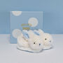 Doudou Et Compagnie Blue Booties With Rattle, thumbnail 4 of 4