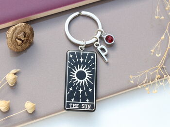 The Sun Tarot Card Personalised Keyring Whimsigoth. Witchy Accessories, 2 of 9