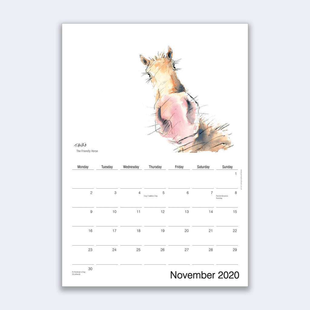 Academic Wildlife Calendar 2020 / 21 By James Hollis Art