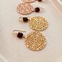 Gold Plated Mandala Earrings, thumbnail 4 of 7