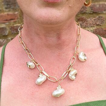 Mabel Shell Charm Chunky Chain Necklace, 3 of 4