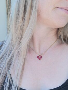 Red Love Heart Glass Necklace, 10 of 10
