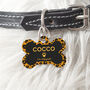 Personalised Leopard Print Doggy Bone Pet ID Tag, thumbnail 4 of 7