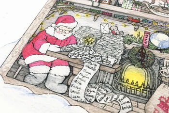 Personalised Children's Christmas Santa Workshop Print, 5 of 11