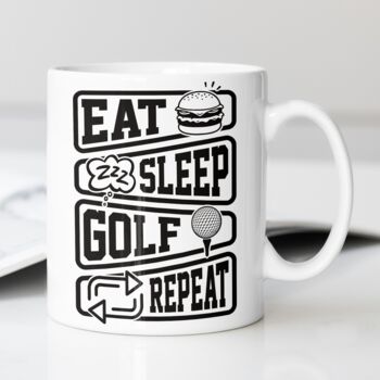 Eat Sleep Golf Repeat Mug, 2 of 2