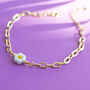 Smiley Face Flower Chunky Chain Bracelet, thumbnail 3 of 9