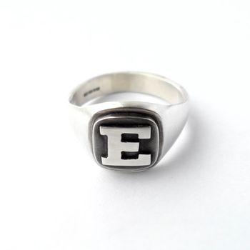 Personalised Initial Silver College Ring, 3 of 6