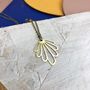 Minimal Brass Flower Cut Out Necklace, thumbnail 2 of 8