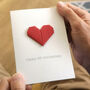 Personalised 4th Linen Anniversary Origami Heart Card, thumbnail 7 of 7