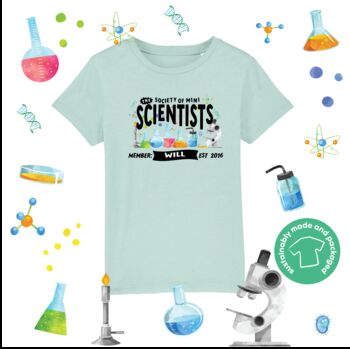 Mini Dreams Scientist Kids Organic T Shirt, 3 of 5