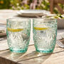 Set Of Four Vintage Embossed Tumblers, thumbnail 2 of 3