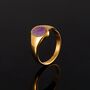 Silver Purple Gemstone Oval Signet Ring For Men / Women, thumbnail 5 of 11