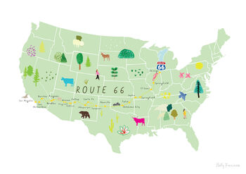 Route 66 Art Print Challenge Map Road Trip Route, 2 of 3