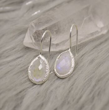 Rainbow Moonstone 925 Silver Earrings, 4 of 8