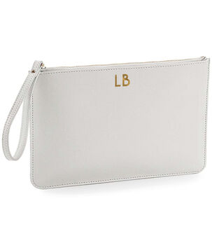 Personalised Monogram Faux Leather Flat Pouch, 7 of 9