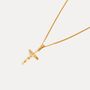 Gold Mini Crucifix Cross Pendant Chain For Men, thumbnail 2 of 12