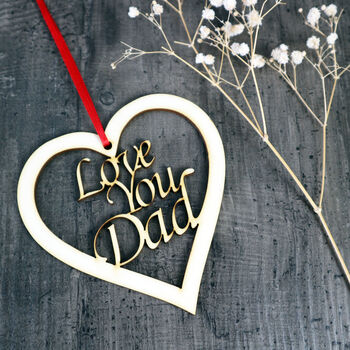 Love You Dad Father's Day Card With Woodcut Keepsake, 2 of 5