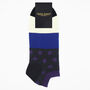 Classic Black And Mayfair Purple Men's Trainer Socks, thumbnail 4 of 5