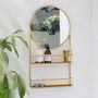 Gold Or Silver Circular Bathroom Mirror With Shelves, thumbnail 1 of 2