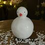 White Ceramic Snowman Ornament, thumbnail 1 of 2