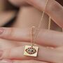 Gold Plated Evil Eye Rectangular Pendant Necklace, thumbnail 1 of 3