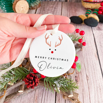Personalised Merry Christmas Ceramic Ornament For Her Him, 5 of 7