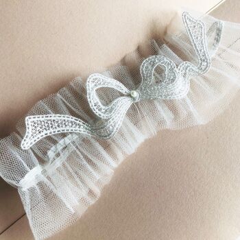 Bow Tulle Wedding Garter, 7 of 8