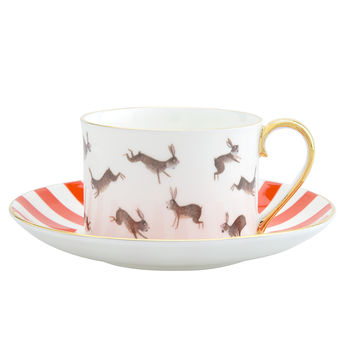 Fox And Rabbits Bone China Teacup And Saucer, 3 of 8