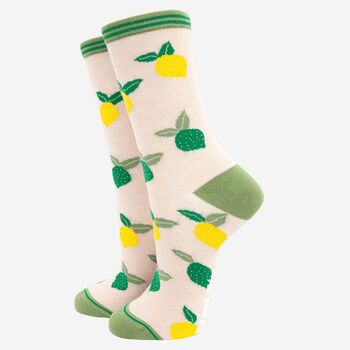 Women's Citrus Fruit Print Bamboo Socks Gift Set, 4 of 5