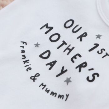 Personalised White Our 1st Mother's Day Bodysuit, 2 of 3