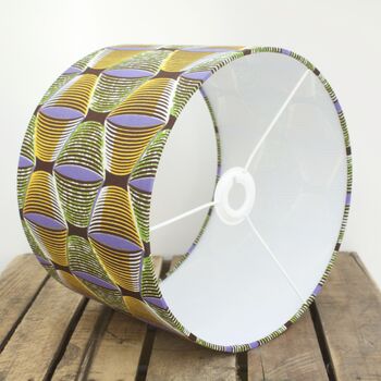Lilac And Green Eyes African Print Lampshade, 5 of 7