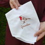 Embroidered Robin Personalised Handkerchief, thumbnail 1 of 3