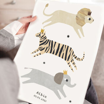 Personalised Safari Animals Themed Print, 2 of 6