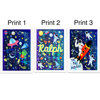 Personalised Space Print Set, 3 of 12