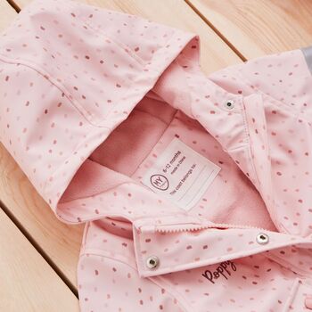Personalised Pink Spot Print Raincoat, 2 of 6