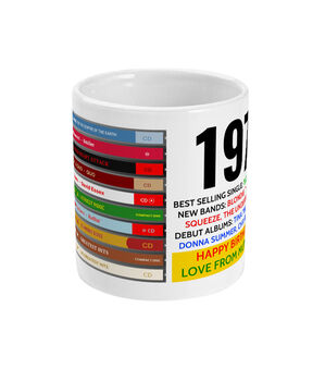 Personalised 50th Birthday Gift Mug Of 1975 Music, 4 of 12