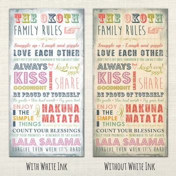 Family Rules Wood Print, 2 of 3