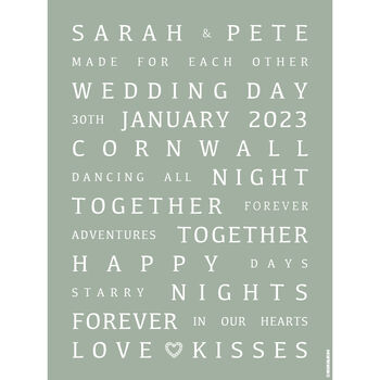Personalised Wedding Or Anniversary Memories Print, 8 of 11