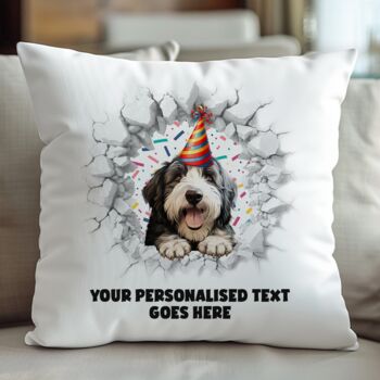 Personalised Old English Sheepdog Birthday Break Through Dog, 5 of 8