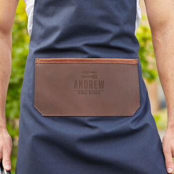 Personalised BBQ Apron For Dad Or Grandad, 3 of 8
