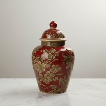 Chinoiserie Ginger Jar Nistelrode Red Gold Porcelain, 2 of 7