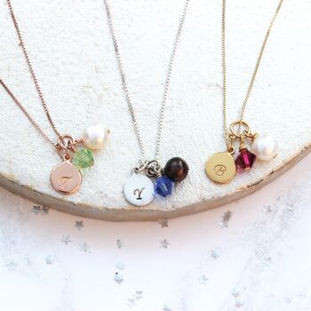 Personalised Birthstone Crystal And Charm Necklace, 7 of 13